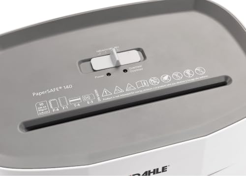 Dahle PaperSAFE PS 140 Paper Shredder, Oil Free, Jam Protection, Security Level P-4, 10 Sheet Max, Shreds Staples, Paper Clips & Credit Cards