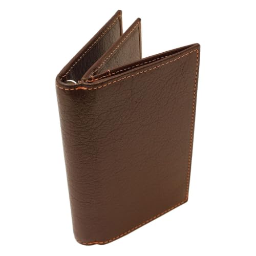 Ashford 2101-022 Personal Notebook, Mini 5 Holes, Deep Ring Diameter 0.3 inches (8 mm) + Business Card Holder [Brown]