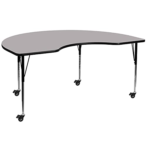 Flash Furniture 72x48 in Kidney Activity Table, Gray