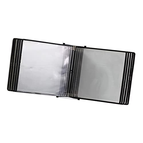 NUHSLF Wall Mount Catalog Display Rack - Wall Mount Reference and Display System, 10 Double Sided Pockets Document Organizer Binder, PVC and Metal Wall Mounted Reference and Dis(Black)