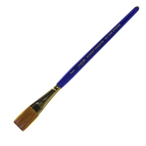 Robert Simmons Sapphire Series Synthetic Brushes Short Handle 3/4 in. one Stroke Flat wash S21