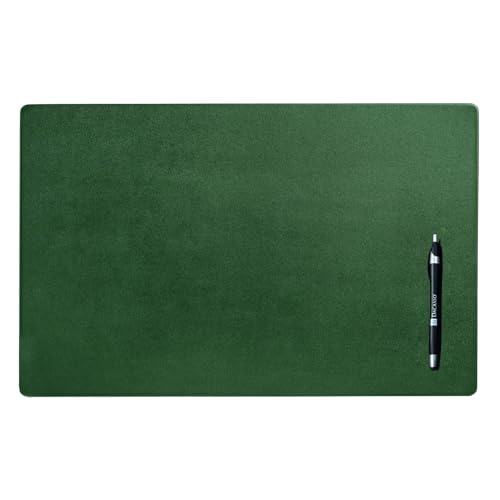 DACASSO Leather Desk Pad Without Side Rails - Luxury Leather Desk Blotter for Writing - Executive Desk Surface Protector - (Dark Green, 22" x 14")