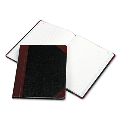 Boorum & Pease G21150R - Log Book, Record Rule, Black/Red Cover, 150 Pages, 10 3/8 x 8 1/8