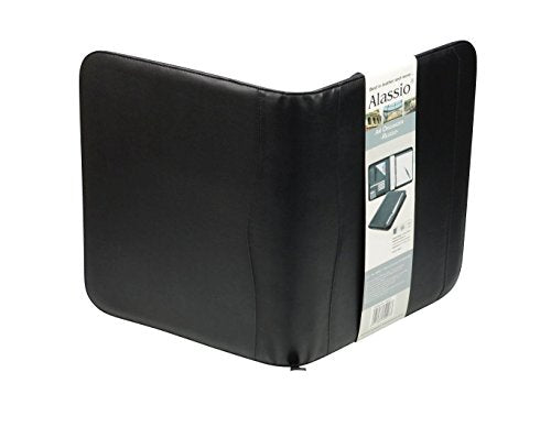 Alassio 30027 Reggio Ring Binder DIN A4 Approx. 36 x 28 x 5 cm Black/Fine Touch Imitation with Calculator and Pad A4