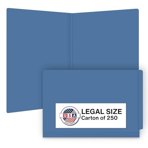 Blue File Folders, Doctor Stuff, Legal Size Reinforced End Tab Folder, 14 pt Stock, Carton of 250
