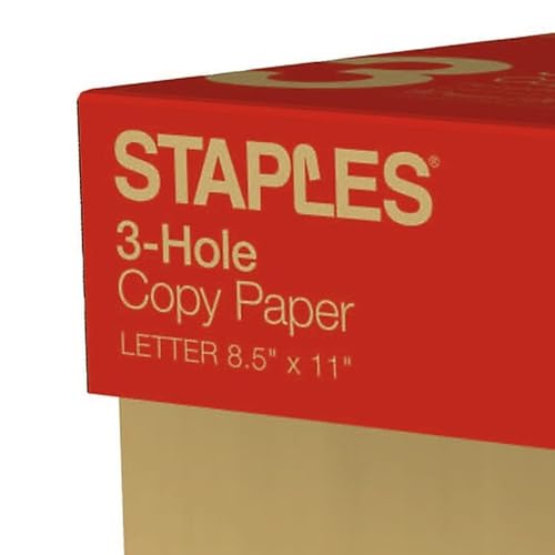 Staples Copy Paper, 8.5x11 Inch, 3-Hole Punched, For Office & School