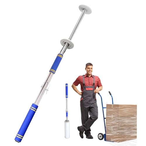 Long Handle Pallet Stretch Wrap Dispenser, Stretch Film Packing Machine, Stretch Film Dispenser Pole Holder, for Film Width 12-20 inch、Rolls 1.5" to 3" Diamater Cores Pallet Wrap (48in) (1 PCS)