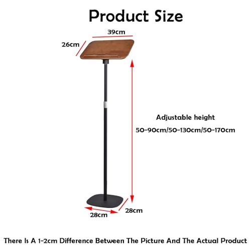UBNMIUBV Adjustable Floor Book Stand, Music Lectern Holder with Page Clips, Height 50-90Cm, Perfect for Home Office, Reading, and Music Rooms,Color 1-H 50-90cm
