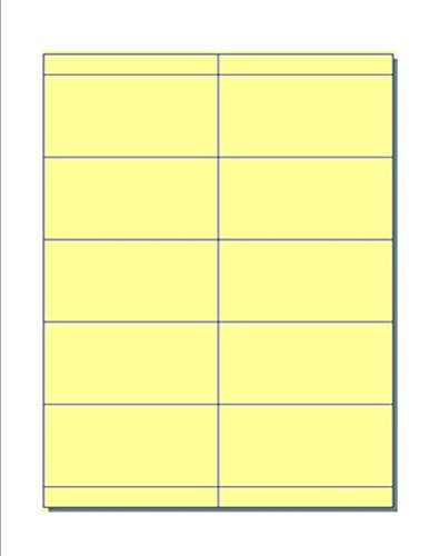 Blank Name Badge Inserts, Print-Ready on 8.5" x 11", 67-lb Yellow Vellum, 10 Badges Per Sheet (4.25" x 2.5") - 100 Sheets