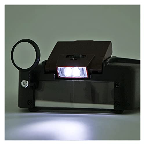 Head Magnifier Glasses,Headband Magnifyiglass 10X Headband Magnifier Glasses Helmet Style Loupe Lens Lights Loupe Microfor Repaiwatch Jewelry Reading