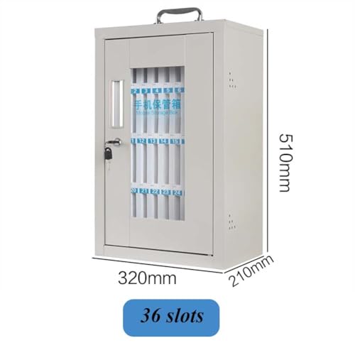 Wall-mountable Cell Phone Locker, Portable Cell Phone Safe Deposit Box with Lock Translucent Mobile Phone Safe Box for Enterprise, Company, Classrooms(36 Slots)