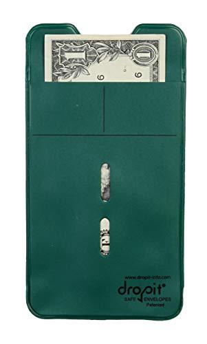 UBICON Reusable Vinyl Safe Deposit Envelope, Green, Size 50