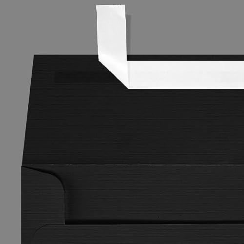 LUXPaper #9 Slimline Invitation Envelopes | Peel & Press | 3 7/8" x 8 7/8" | Black Linen | 80lb. Text | 500 Qty