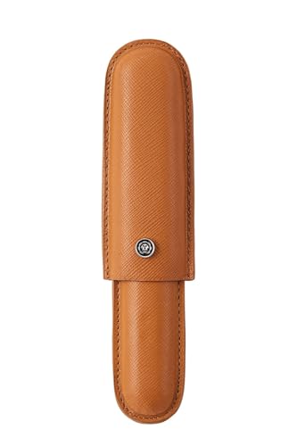 Cross Cigar Style Single Pen Case, Pen Pouch for Business, Travel & Gifting, Genuine Saffiano Leather, Gift Box Presentation - Mocha