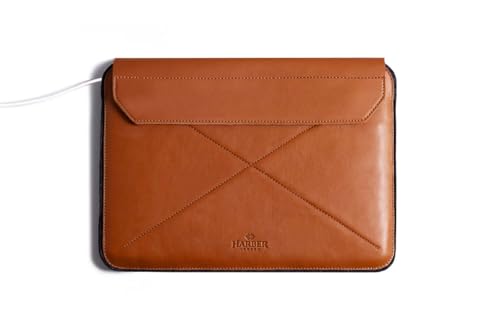 Full Grain Leather Magnetic Envelope Sleeve for MacBook by Harber London