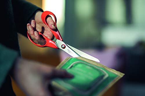 Fiskars Universal Scissors Left-Handed, Length: 21 cm, Stainless Steel Blade/Plastic Handles, Red, Classic, 1005147