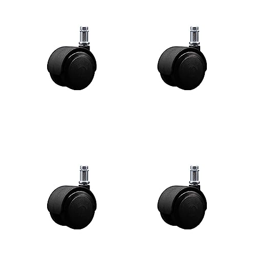 2 Inch Compression Brake Office Chair Wheels Set of 4 – Automatically Brakes When Weight is Applied – Soft Non-Marking Urethane Wheels – Grip Ring Stems – 300 lbs. Total Capacity– Service Caster Brand