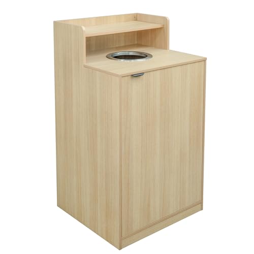 Flash Furniture Trash Can Enclosure, 32 Gallon, Oak