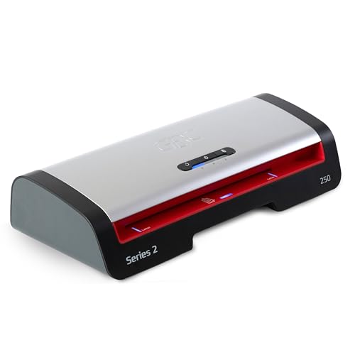GBC Thermal Laminator Machine, Smart Entry LED Guides, Jam Release, 9.5" Input, Includes Laminating Sheets (250)
