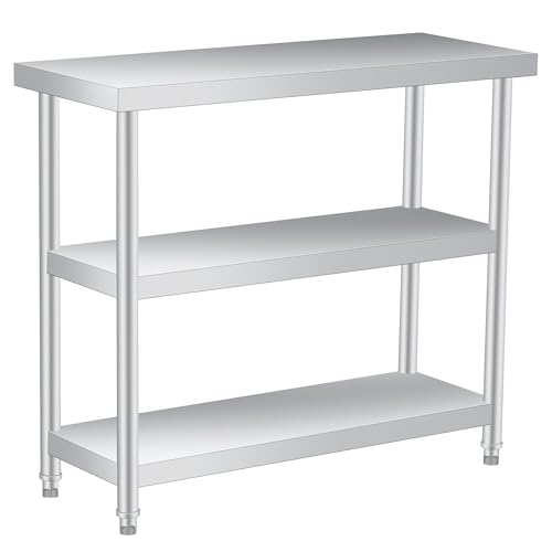 Stainless Steel Table 3-Tier, Commercial Kitchen Utility Workstation