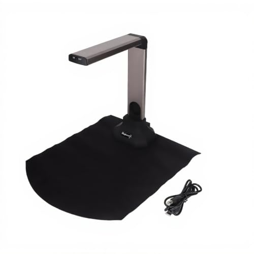Document Camera, 12MP Book Document Scanner with OCR, Auto-Flatten & Deskew, Capture, Auto Focusing, Portable USB Document Scanner Support Convert to PDF, Word, Excel,TXT