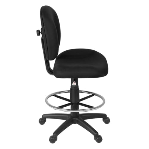 Romig Comfort Series Swivel Fabric Computer Task Chair with Drafting Kit - Black