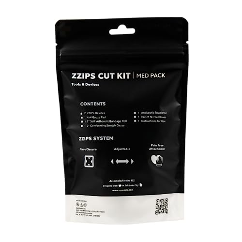 My Medic ZZips MedPack - First Aid Wound Closure Kit for Cuts & Lacerations, Safe Skin Closure Without Stitches, Emergency First Aid Alternative for Sutures