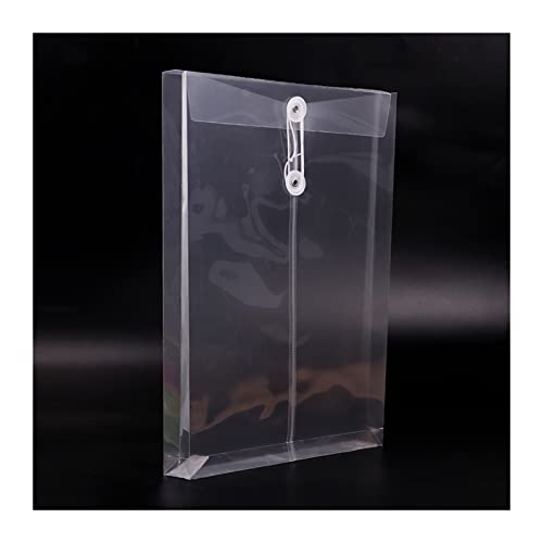 Filing Envelopes 5 Pcs Fashion A4 Office File Bag Button Closure Folder Bag Transparent Plastic File Folder Office Stationery Supply Plastic Folders (Color : White)