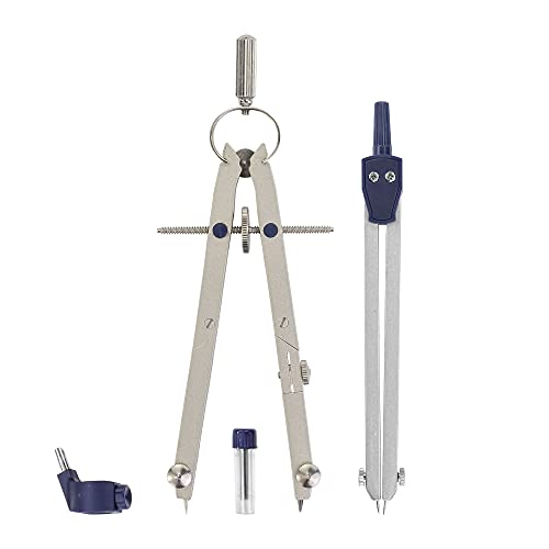 Pacific Arc Spring Bow Compass with 6 inch Divider, Universal Adaptor, 6 inch Break Leg, and Replacement Lead.