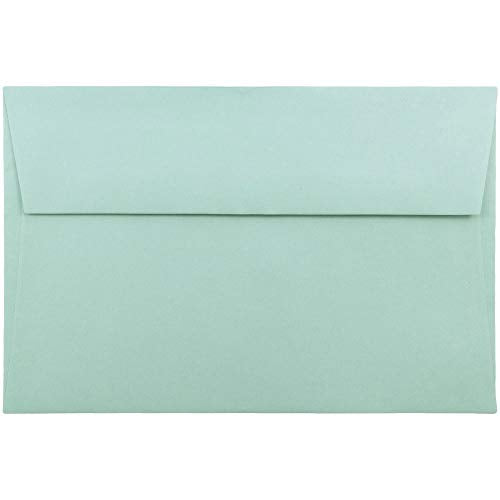 JAM PAPER A9 Premium Invitation Envelopes - 5 3/4 x 8 3/4 - Aqua Blue - Bulk 500/Box