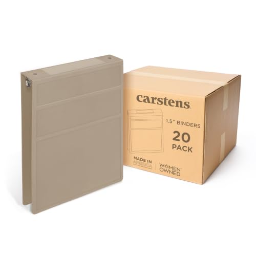1.5" Heavy Duty Plastic Top Flip Binder, 2-Rings, Sand, Case of 20