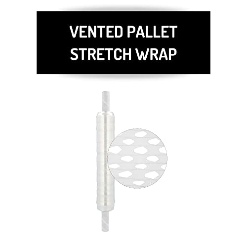Shield Wrap Pallet Netting Vented Stretch Wrap with Extended Core Handles, 4 Rolls, 17 Inch x 1000 Feet for Securing Pallets that Need Ventilation