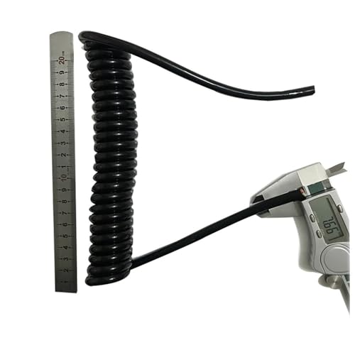 Coiled Power Cord 2 Core 2.5mm 8mm OD 2.5M 5M 7.5M Retractable Spring Cable