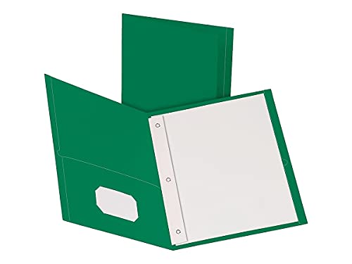 Oxford 57756 Twin Pocket Portfolio,w/Fstnrs,11-Inch x8-1/2-Inch,25/BX,Hunter Green