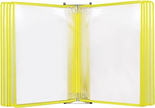 MWxpoSediR Catalog Display Rack,Wall-Mounted Reference System, Flip Chart Stand, A4 Letter Paper Size Magnetic Document Holder,(Color:Yellow)