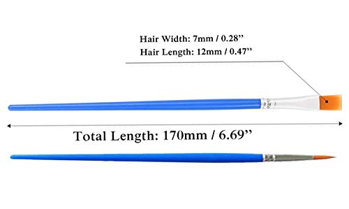 UOHLCX HBJWOV 12 pcs Nylon Hair Detail Paint Brush Children DIY Art Supplies Tool Watercolor Artist Painting Brush Art Stationery(Round)
