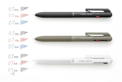 Pentel BXAW375A Calme Multi-Functional Ballpoint Pen, 0.7, Sharp 0.5, Black, 10 Pieces