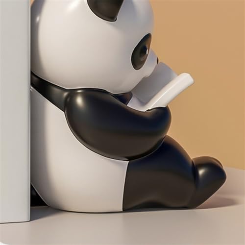 Book Organizer Panda Book Ends Decorative Resin Bookends 1 Pair - for Shelves Sturdy Stop for Home Office School