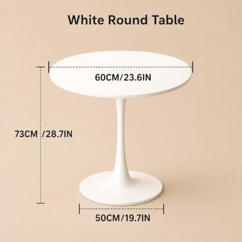 RIXNOMA Round Conference Table with Wooden Base, Modern Compact Office Table for Small Meeting Rooms, Business Meetings, and Office Conference Rooms