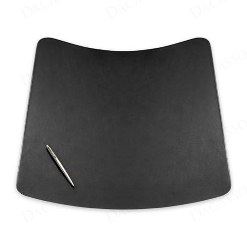 Dacasso Classic Black Leather 17" x 14" Luxury Conference Table Pad for Round Table - Leather Desk Blotter for Writing - Boardroom Organization & Executive Desk Decor