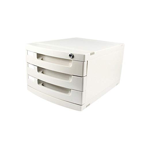 SDVantage Multi-Layer Drawer Cabinet, File Cabinet with Lock and Blank Label, Information Cabinet, File Classification Management and Storage, White (3)