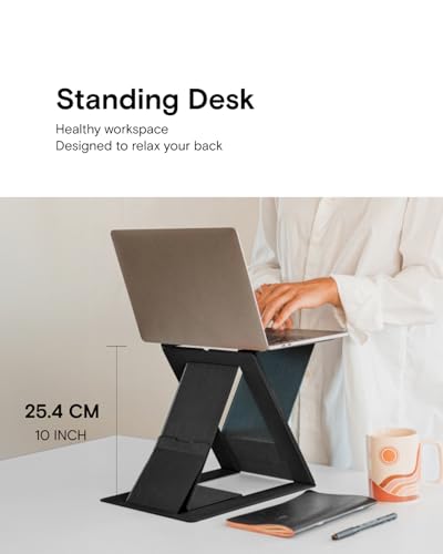 MOFT Folding Laptop Stand Lap Desk, Portable & Mini Computer Stand Laptop Desk for Travel and Home Office, Ergonomic Design with Adjustable Viewing Angles, Lightweight Computer Cooling Riser, Gray