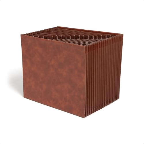 Smead Tuff Accordion File Organizer, Office Supplies, Alphabetic (A-Z) Desk Organizer, Letter Size, Premium Vegan Leather, Office Desk Accessories (73786)