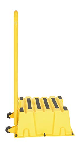 Vestil SPN-1-YL-HR-PO Polyethylene Nestable with Handrails Casters 1 Step 500 Lb. Capacity Yellow