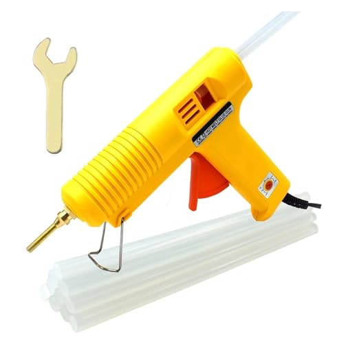 LIBODD Hot Glue Gun 150W Hot Melt Glue Gun with 10pcs 11mm*200mm White Sticks Smart Adjustable Temperature 5pcs Copper Nozzle for DIY Arts, Crafts and Quick Repairs