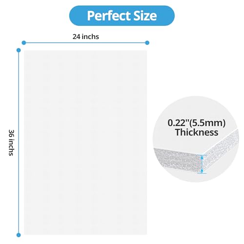 Foam Board 24"x36", Foam Core Board for Projects, Black Poster Board for Painting, Displaying (12 Pack White)