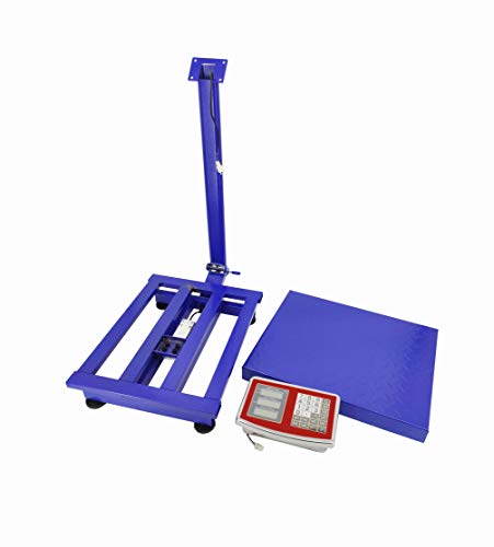 FixtureDisplays® 660 lbs Platform Scale 16x20 Flat Bed with Price Cost Calculator, Floor Heavy Duty Folding Scale, Stainless Steel High-Definition LCD Display, Perfect for Luggages Packages 15306