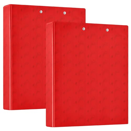 Xpdkjwd Red Stripe 3 Ring Binder Can Hold 200 Letter Size Binders, Suitable for Home, Office, Dormitory, 2Pcs