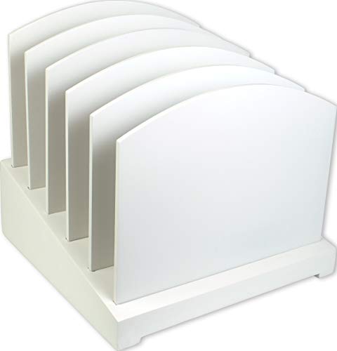 Victor Full Size Incline Wood File Sorter, 6 Removable Dividers, White