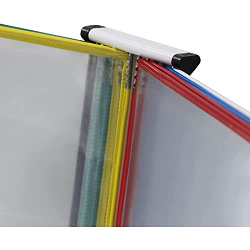 HONGKEFIT A4 Folder Wall-Mounted File Holder, Display Panel Desk Unit, Poster Flip Book Display, 10 Panels and Tabs, Perfect for Storing and Displaying A4 Documents